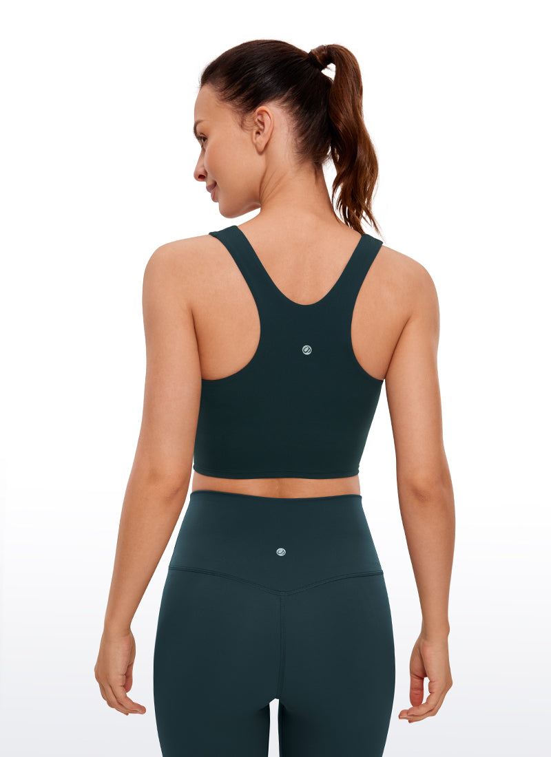 CRZ YOGA  Women's Yoga Low Support Butterluxe Tank High Neck Racerback Forest Dark Green