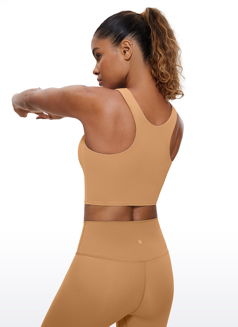 CRZ YOGA  Women's Yoga Low Support Butterluxe Tank High Neck Racerback Doe Brown