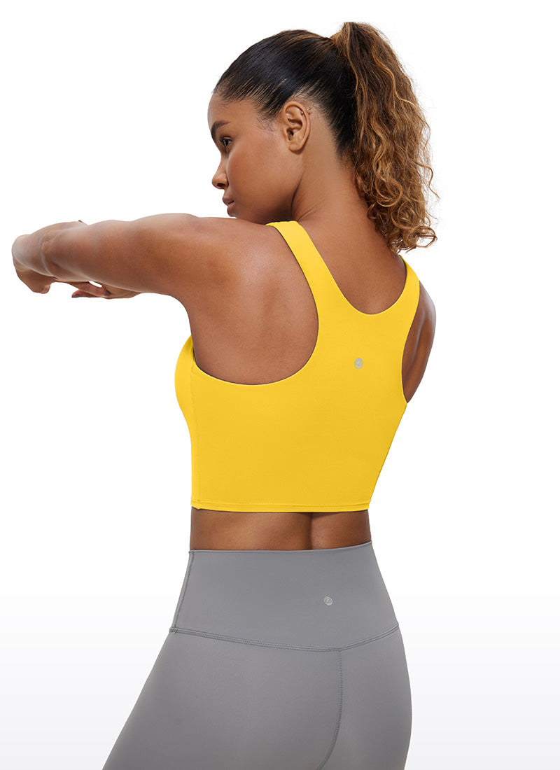 CRZ YOGA  Women's Yoga Low Support Butterluxe Tank High Neck Racerback High Visibility Yellow
