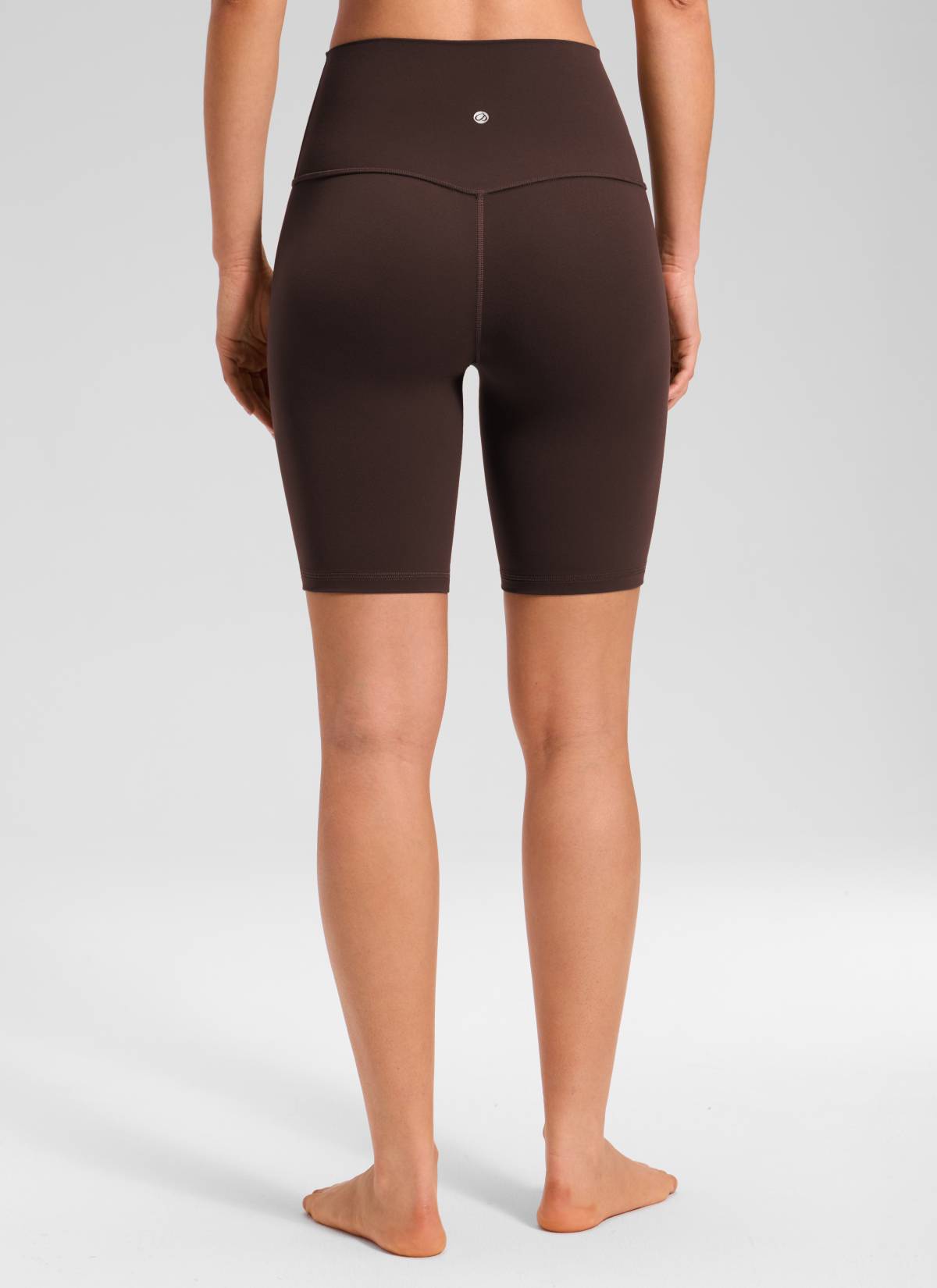 CRZ YOGA Women's Yoga High Rise Butterluxe Long Biker Shorts 8'' Hot Fudge Brown