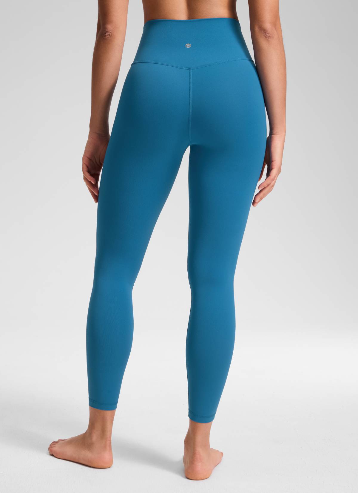 CRZ YOGA Women's High Rise Butterluxe Yoga Leggings 25'' V Cross Waist Super-sonic Blue