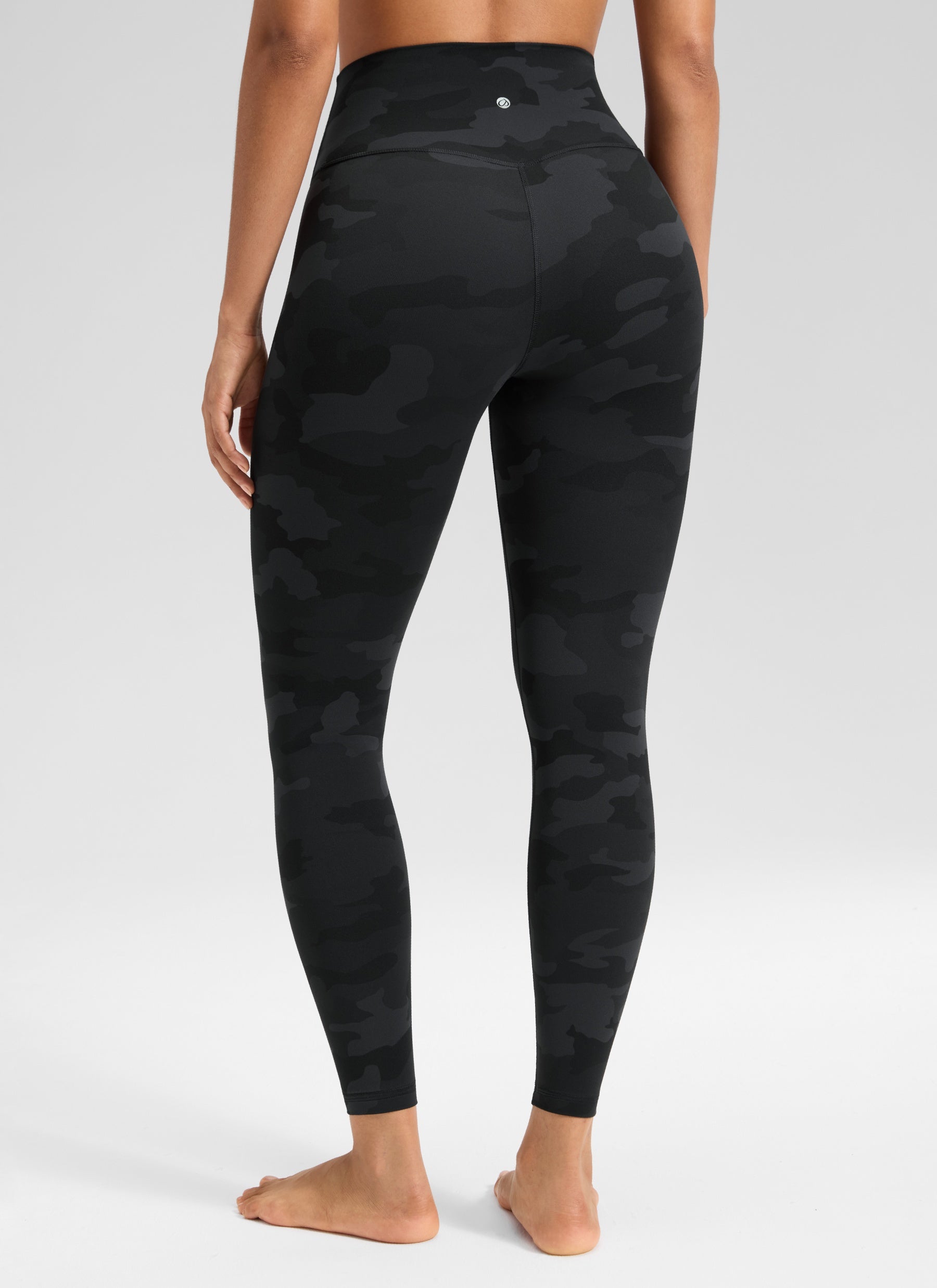 CRZ YOGA Women's High Rise Butterluxe Yoga Leggings 25'' V Cross Waist Dark Grey Camouflage 2